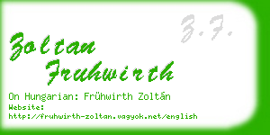 zoltan fruhwirth business card