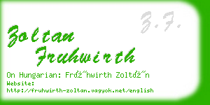 zoltan fruhwirth business card